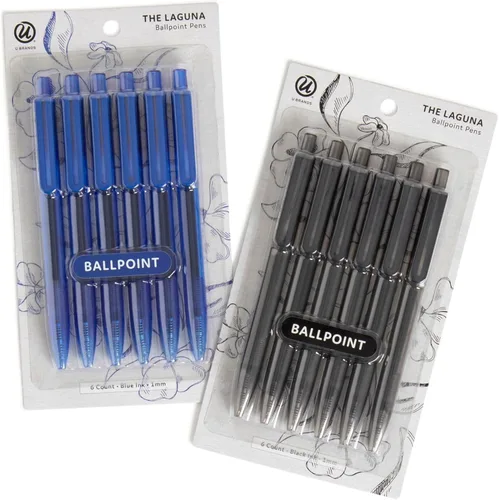 Miniatura 10 de U Brands Laguna - Bolígrafos de punta redonda (juego de 12, toque de artista, punta gruesa (1.0mm), tinta negra)