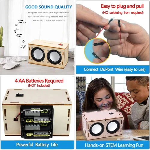Miniatura 8 de Proyectos STEM para niños y adultos - Construye tu propio altavoz Bluetooth - Kit de electrónica de experimentos científicos Conjunto de bricolaje
