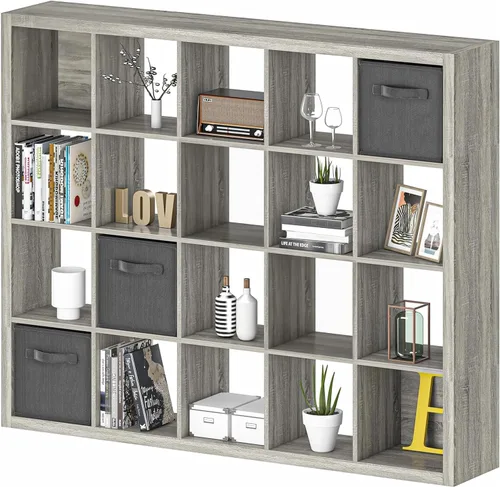 Miniatura 29 de furtble Estantería organizadora de almacenamiento de 8 cubos, moderna estantería abierta de madera, estante de exhibición multifuncional para sala