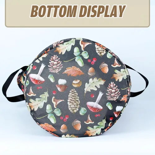 Miniatura 3 de Cesta de lavandería con hongos vintage, plantas del bosque, plegable, de tela Oxford, divertida bolsa de lavandería, cesta de almacenamiento