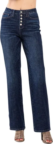 Miniatura 2 de Judy Blue Vaqueros rectos de talle alto con 5 botones para mujer - 88598