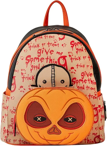 Miniatura 7 de Loungefly Trick 'r Treat Sam Pumpkin Cosplay Mini Mochila Mochilas de Halloween, Beige Bronceado, Classic