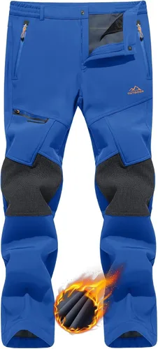 TACVASEN pantalones de senderismo para hombre, con forro polar, reforzados en las rodillas, ligeros, para esquí y snowboard, sin cinturón