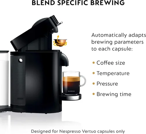 Miniatura 5 de Nespresso VertuoPlus Deluxe - Paquete de máquina de café y espresso con espumador de leche Aeroccino de De'Longhi, negro