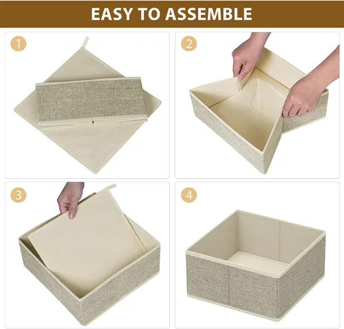 Miniatura 6 de Criusia Organizador de cajones para ropa interior, juego de 6 organizadores plegables de cajones de ropa interior y separadores de armario, caja