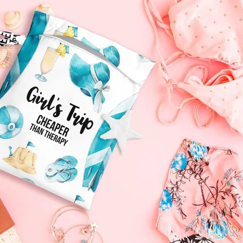 Miniatura 5 de Regalos de Viaje de Chicas, Bolsa Húmeda, Bolsa Húmeda y Seca, Para Traje de Baño Viaje Vacaciones Playa Piscina Viaje Bolsas de Maquillaje