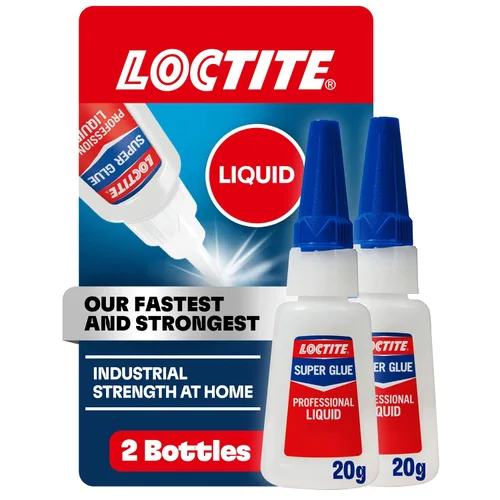 Loctite Super Glue - Líquido profesional, transparente, botella de 0.7 onzas líquidas, paquete de 2 – Superpegamento para plástico, madera, metal,