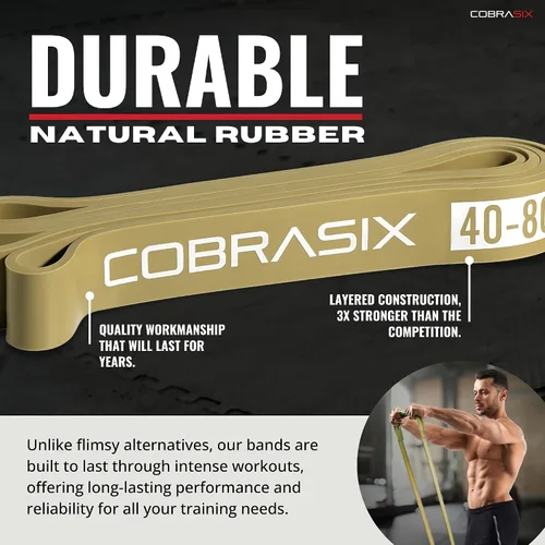 Miniatura 4 de COBRASIX Long Resistance Bands for Working Out Set of 6 Exercise Bands for Full-Body Training Pull Up Bands for Home Gym with Handles, Door