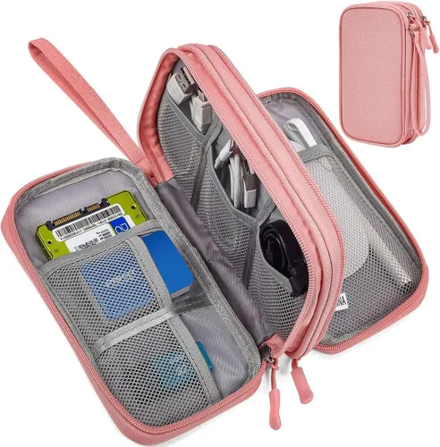 Miniatura 10 de Organizador electrónico para cable de viaje, bolsa organizadora electrónica, funda organizadora de accesorios electrónicos impermeable para banco