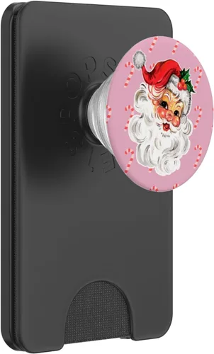 Miniatura 7 de PopSockets PopGrip estándar de bastón de caramelo de Navidad rosa de Papá Noel