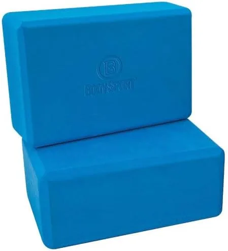 Body Sport - Bloque de yoga de espuma de alta densidad (paquete de 2) para el hogar y el gimnasio, equipo de ejercicio para estabilidad y