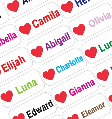 Miniatura 32 de Etiquetas de Nombre Personalizadas para Niños – 60 Etiquetas Impermeables de Pelar y Pegar para Ropa, Cajas de Almuerzo, Botellas de Agua, Bolsas