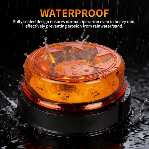 Miniatura 5 de 1 pieza de luces estroboscópicas para camiones con 25 cables internos, luz de baliza magnética naranja de 12v24v de 6 modos para coche, camión, UTV