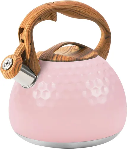 Miniatura 14 de Hervidor de Té Foedo para Estufa, Teteras Silbantes de 2.6 Cuartos para Estufa, Mango Plegable Resistente al Calor, Tetera Bonita (Beige)