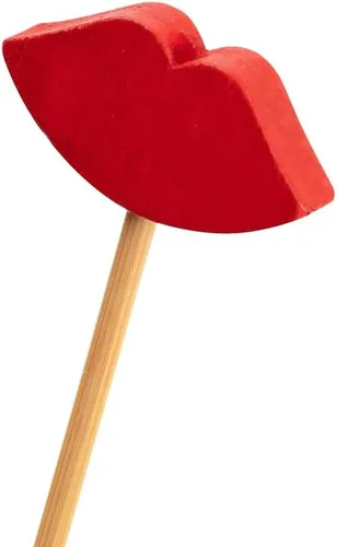 Miniatura 8 de Brochetas de cóctel de 2.75 pulgadas, 100 pinchos de aperitivo de labios sexys, puntiagudos, resistentes, palillos de dientes de bambú rojo