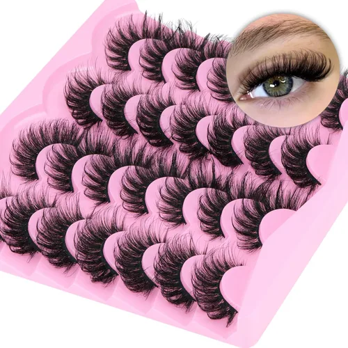 Miniatura 19 de Pestañas postizas de visón natural, efecto ojo de gato, finas, 16 mm, 5D, paquete de 14 pares de pestañas falsas de TNFVLONEINS