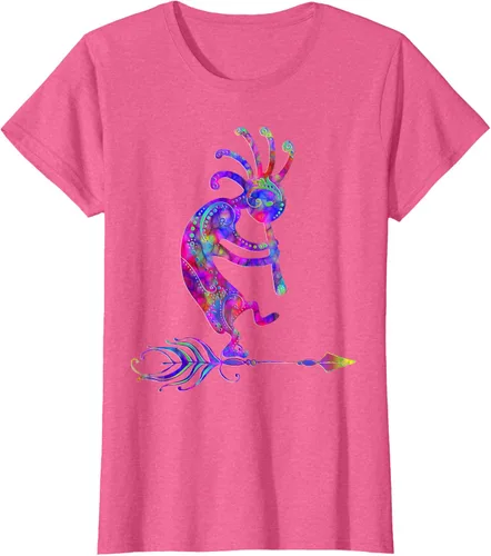 Miniatura 68 de Native American Kokopelli With Feather 2 - Camiseta Fan Fun, Negro, S