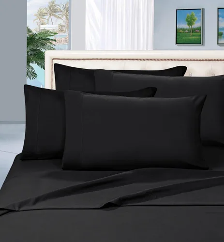 Miniatura 4 de Elegant Comfort Juego de sábanas de lujo de 6 piezas de calidad egipcia de 1500 hilos, resistente a las arrugas y a la decoloración, tamaño Blanco
