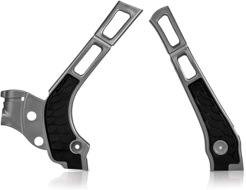 Acerbis X-Grip - Protectores de marco plateados/negros compatibles con Yamaha YZ125/YZ250 2005-2026/YZ125X 2020-2026/YZ250X 2016-2026 - 2464741015