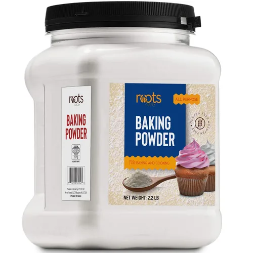 Roots Circle Polvo de hornear | Agente fermentador multiusos sin gluten para cocinar y productos horneados, postres, panes y pasteles | Vegano y