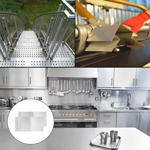 Miniatura 7 de 2 piezas de chapa de metal de acero inoxidable 430 de 6" x 12" x 1/32" Pulgadas para montaje magnético en pared, placas de metal 20GA (0.80MM)