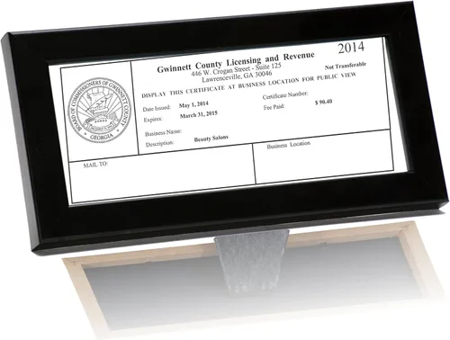 Miniatura 5 de Creative Picture Frames Marcos de licencia negros de 8.5 x 3.5 pulgadas para profesionales de la cosmetología, exhibidores de titulares de licencia