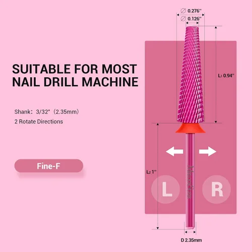 Miniatura 3 de MelodySusie Brocas de uñas súper largas 5 en 1, brocas de carburo de tungsteno de 3/32 pulgadas, adecuadas para manicura, pedicura, cutícula