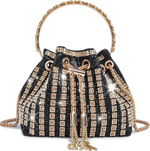 Miniatura 15 de Bolso de noche con diamantes brillantes para mujer, bolso de mano con diamantes de imitación para fiesta, baile de graduación, cóctel