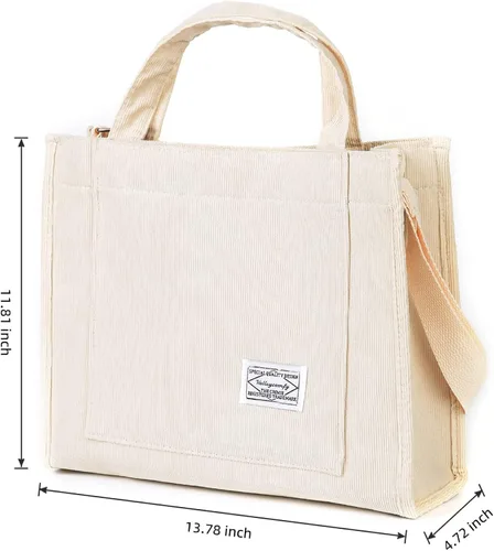 Miniatura 2 de Bolso de mano vintage de pana casual para mujer, bolso cruzado estilo hobo para mujer, bolso de hombro de viaje, bolso ecológico
