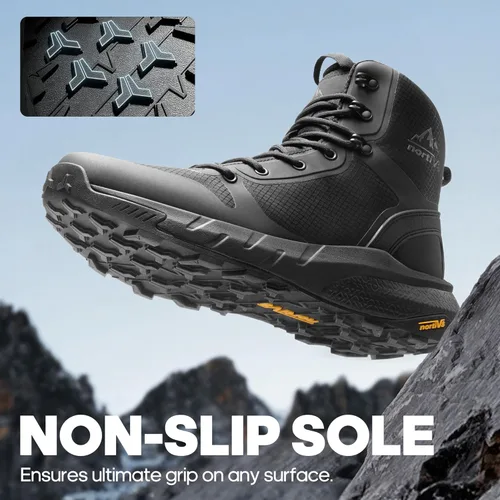 Miniatura 3 de NORTIV 8 Botas tácticas militares para hombre, ligeras y cómodas, con cremallera lateral para todo el día, botas de trabajo, para motocicleta, botas