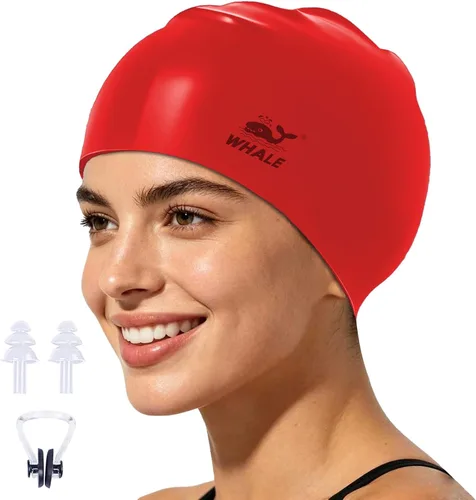 Miniatura 12 de WHALE Gorro de natación extragrande para mujeres y hombres, antideslizante, de alta elasticidad, mantiene el cabello seco, unisex, tamaño grande