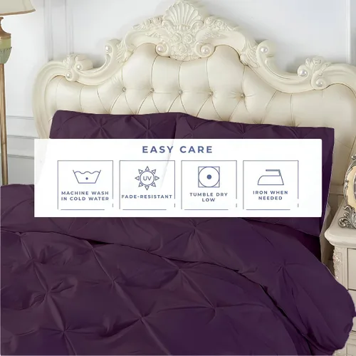 Miniatura 23 de Kotton Culture 1 Pc Twin/Twin XL Size Pinch Pleated - Pintuck Duvet Cover Only - 100% Egyptian Cotton Sateen -1000 TC Luxury Comforter Cover-Zipper