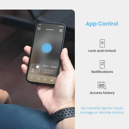 Miniatura 5 de Lockly PIN Genie Pro Zeno Series Smart Lock, cerradura de puerta de entrada sin llave con llave Apple Home, cerradura de cerrojo de teclado Wi-Fi