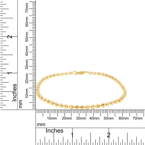 Miniatura 5 de Wishrocks Italian Crafted 2.4MM 7 Inches Bead Bracelet Jewelry For Women & Girls in 14k Gold Over Sterling Silver, Gift Jewelry for Her, Teen