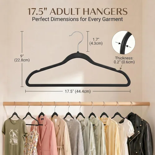 Miniatura 5 de SMARTOR Plastic Hangers 20 Pack - Thin and Slim Design for Space Saving Organizer - Heavy Duty Durable Closet Organizers and Storage with 360 Swivel