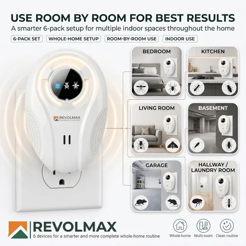 Miniatura 5 de T-27, repelente ultrasónico de control de plagas, electrónico y ultrasonido, repelente enchufable para interiores, deshazte de roedores, ratones