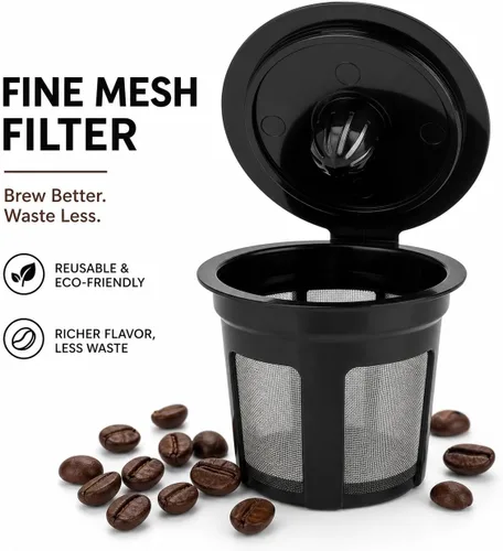 Miniatura 2 de Tazas K reutilizables para cafeteras Keurig 1.0 y 2.0, cápsulas de café recargables con filtro de malla de acero inoxidable, filtros de café sin BPA
