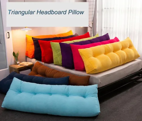 Miniatura 7 de Almohada triangular de cuña tamaño individual XL con un bolsillo lateral, cojín grande para cabecero, respaldo, almohadas de cuña con funda Gris