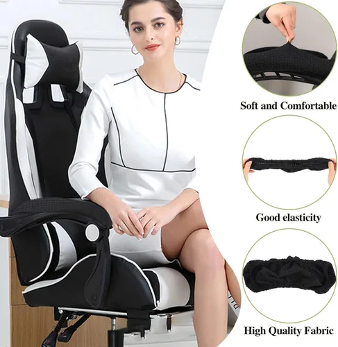 Miniatura 6 de Vin Beauty Fundas para reposabrazos de silla de oficina, 2 piezas, Fundas removibles para reposabrazos de oficina, Fundas elásticas para Negro