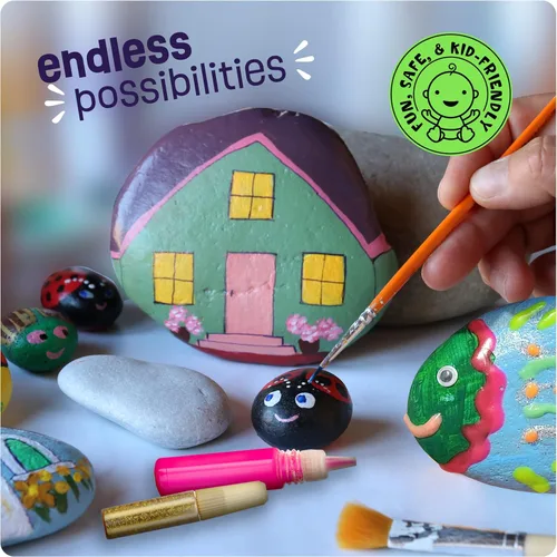 Miniatura 7 de Dan&Darci Kit de pintura de roca para niños, brilla en la oscuridad, regalos de Navidad, artes y manualidades para niños y niñas de 6 a 12 años
