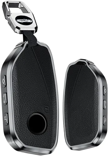 Funda protectora para llavero BMW IX 2023 para BMW Serie 7 760i X7 IX i7 XM 2023 Accesorios para llaves inteligentes con llaveros Aluminio y Negro