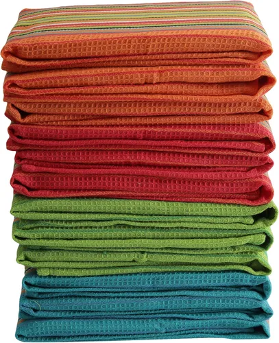 Miniatura 7 de DG Collections - Toallas de cocina con rayas de salsa, 100% algodón, altamente absorbentes, toallas de té multiusos para cocinar, secar y limpiar