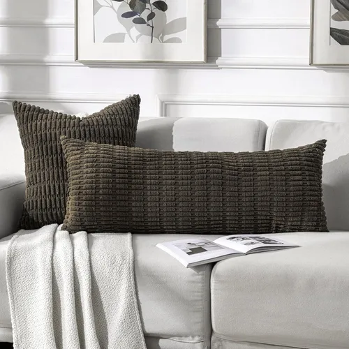Miniatura 241 de Fancy Homi - Paquete de 2 fundas de almohada decorativas de color taupe de 22 x 22 pulgadas para sala de estar, sofá, cama, estilo rústico, bohemio