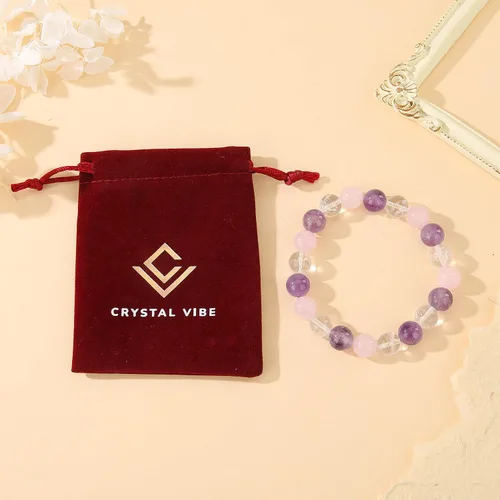 Miniatura 37 de Crystal Vibe Triple Protection Bracelet - 10mm Bead Bracelet for women men With Natural Stones of Tiger Eye Hematite and Black Obsidian - Healing