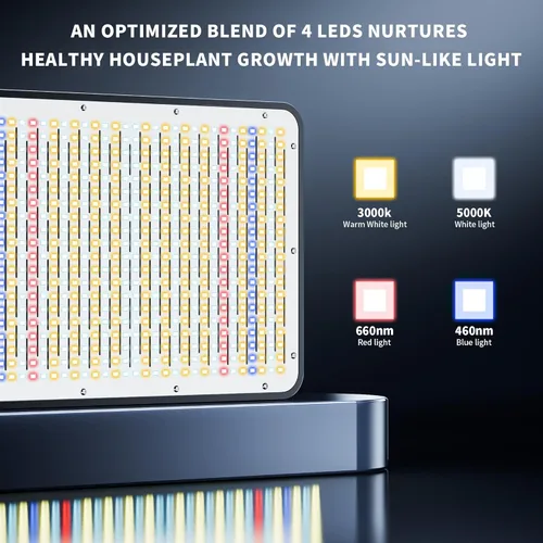 Miniatura 4 de BESTVA - Luz Led de 2000 W con diodos de alto rendimiento y de espectro completo para cultivar plantas en floración y cultivo hidropónico