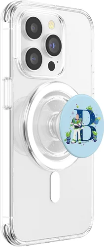 Miniatura 3 de Disney and Pixar - Monograma del alfabeto Letra B Buzz Lightyear PopSockets MagSafe PopGrip para iPhone