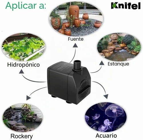 Miniatura 6 de Knifel Bomba sumergible de 200 GPH ultra silenciosa con protección contra sobrecalentamiento, elevación de 5.2 pies de alto para fuentes