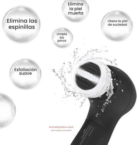 Miniatura 6 de Cepillo Limpiador Facial CLSEVXY: Cepillo Limpiador Eléctrico Giratoria Facial con 6 Cabezales para Limpieza Profunda, Exfoliación Suave