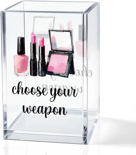 Miniatura 12 de I Came I Saw I - Soporte para cosméticos de acrílico contorneado, divertido soporte para brochas de maquillaje floral, regalos para cosmetólogas