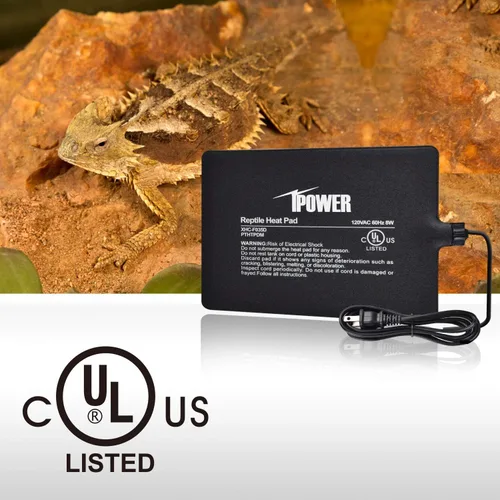 Miniatura 5 de iPower Almohadilla de calor para reptiles de 6 x 8 pulgadas, 8 W, calentador de terrario para animales pequeños